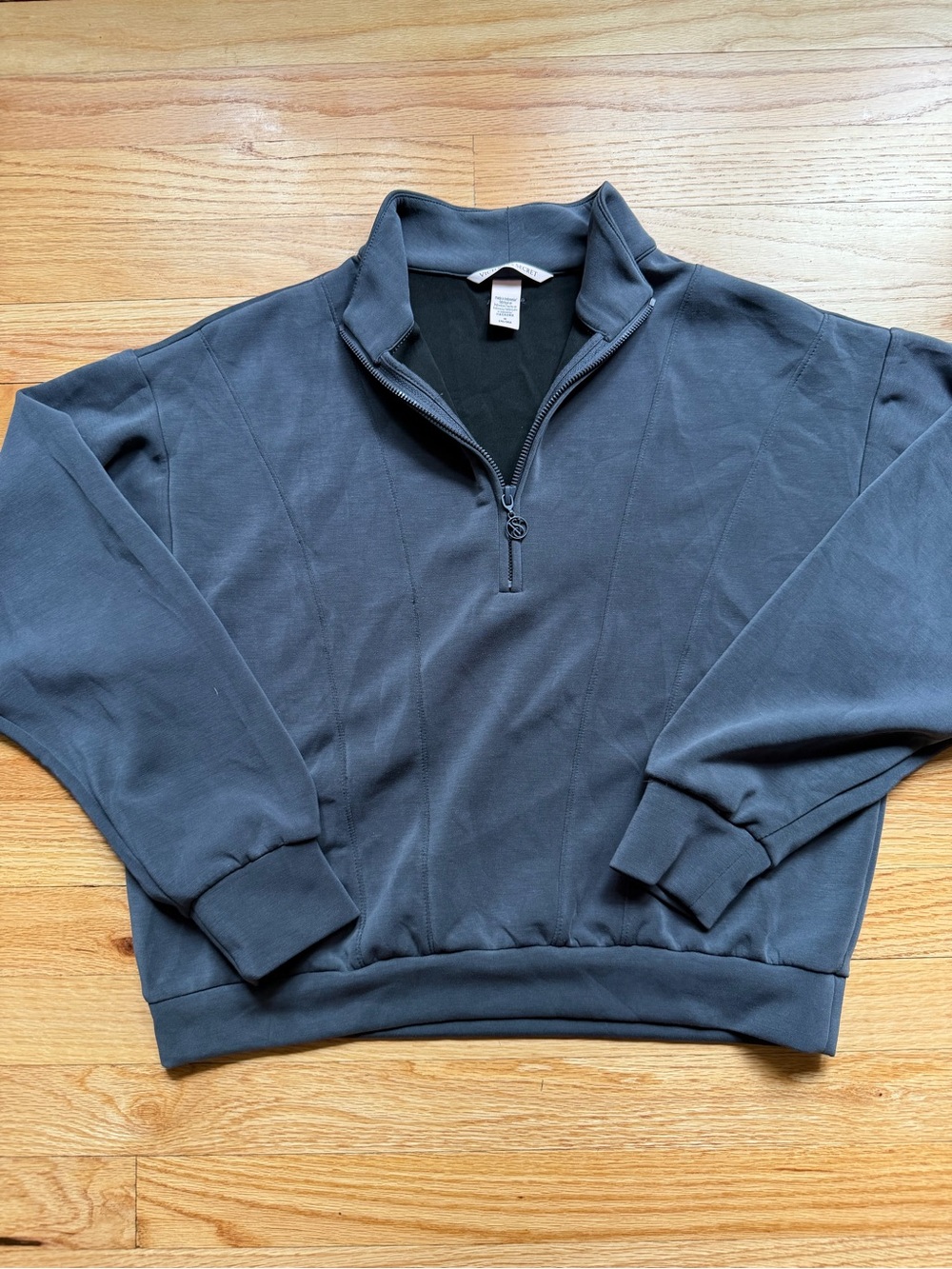 Victoria's Secret VSX Featherweight Knit Half-zip Pullover in a dark slate blue